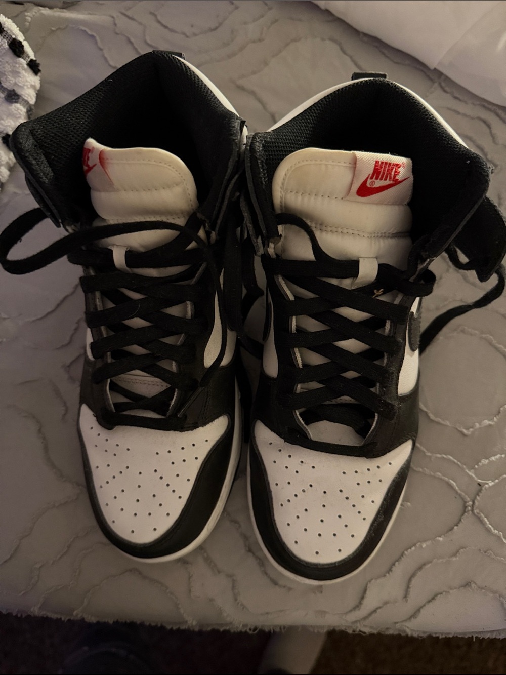 Nike Black, White & Red High-Top Sneakers